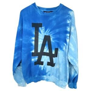 Hip And Bone LA Dodgers Sweatshirt Mens Large Blue Tie Dye Crewneck